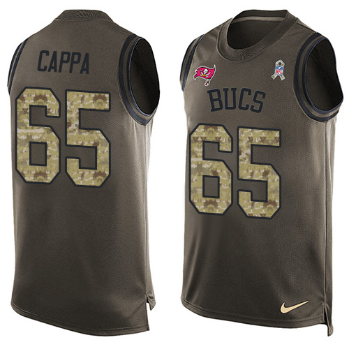 Personalized Buccaneers #65 Alex Cappa Green Men’s Stitched NFL Limited Salute To Service Tank Top Jersey