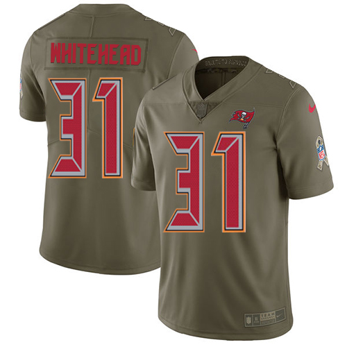Personalized Buccaneers #31 Jordan Whitehead Olive Men’s Stitched NFL Limited 2017 Salute To Service Jersey