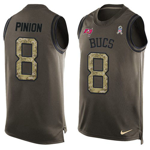 Personalized Buccaneers #8 Bradley Pinion Green Men’s Stitched NFL Limited Salute To Service Tank Top Jersey