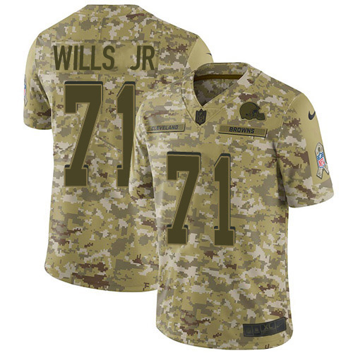 Personalized Browns #71 Jedrick Wills JR Camo Men’s Stitched NFL Limited 2018 Salute To Service Jersey