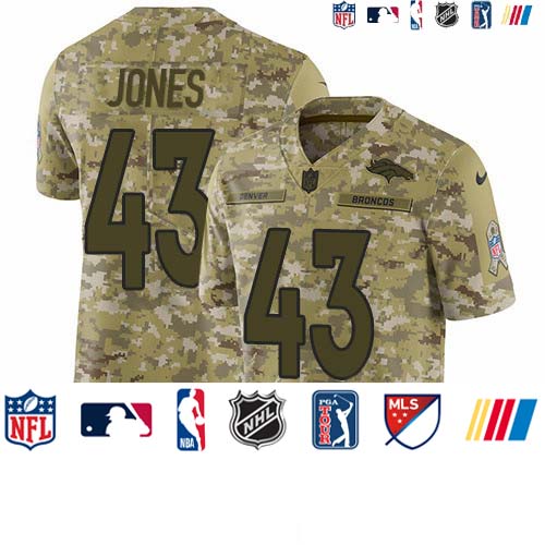 Personalized Broncos #43 Joe Jones Camo Men’s Stitched NFL Limited 2018 Salute To Service Jersey