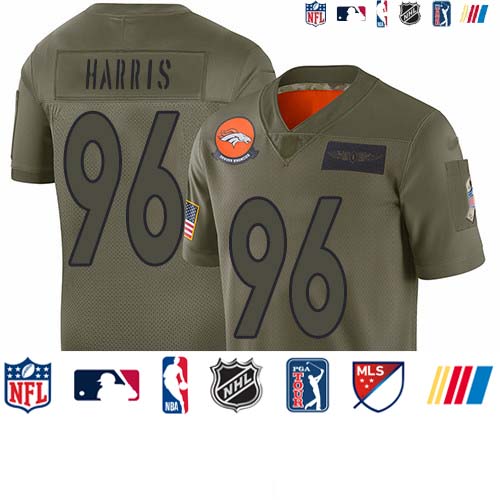 Personalized Broncos #96 Shelby Harris Camo Men’s Stitched NFL Limited 2019 Salute To Service Jersey