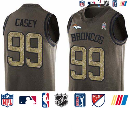 Personalized Broncos #99 Jurrell Casey Green Men’s Stitched NFL Limited Salute To Service Tank Top Jersey