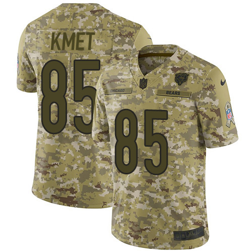 Personalized Bears #85 Cole Kmet Camo Men’s Stitched NFL Limited 2018 Salute To Service Jersey
