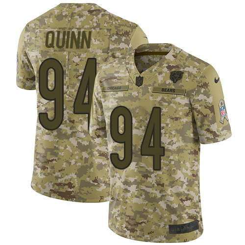 Personalized Bears #94 Robert Quinn Camo Men’s Stitched NFL Limited 2018 Salute To Service Jersey