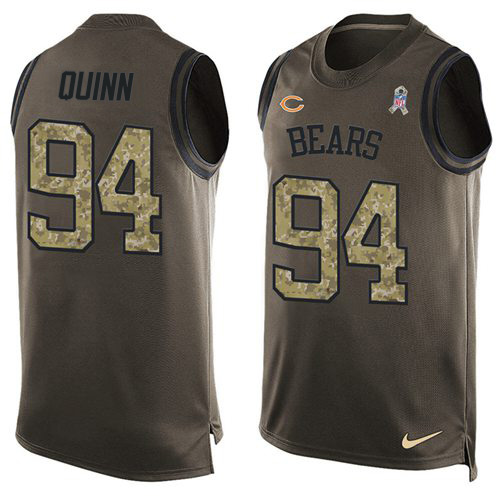 Personalized Bears #94 Robert Quinn Green Men’s Stitched NFL Limited Salute To Service Tank Top Jersey