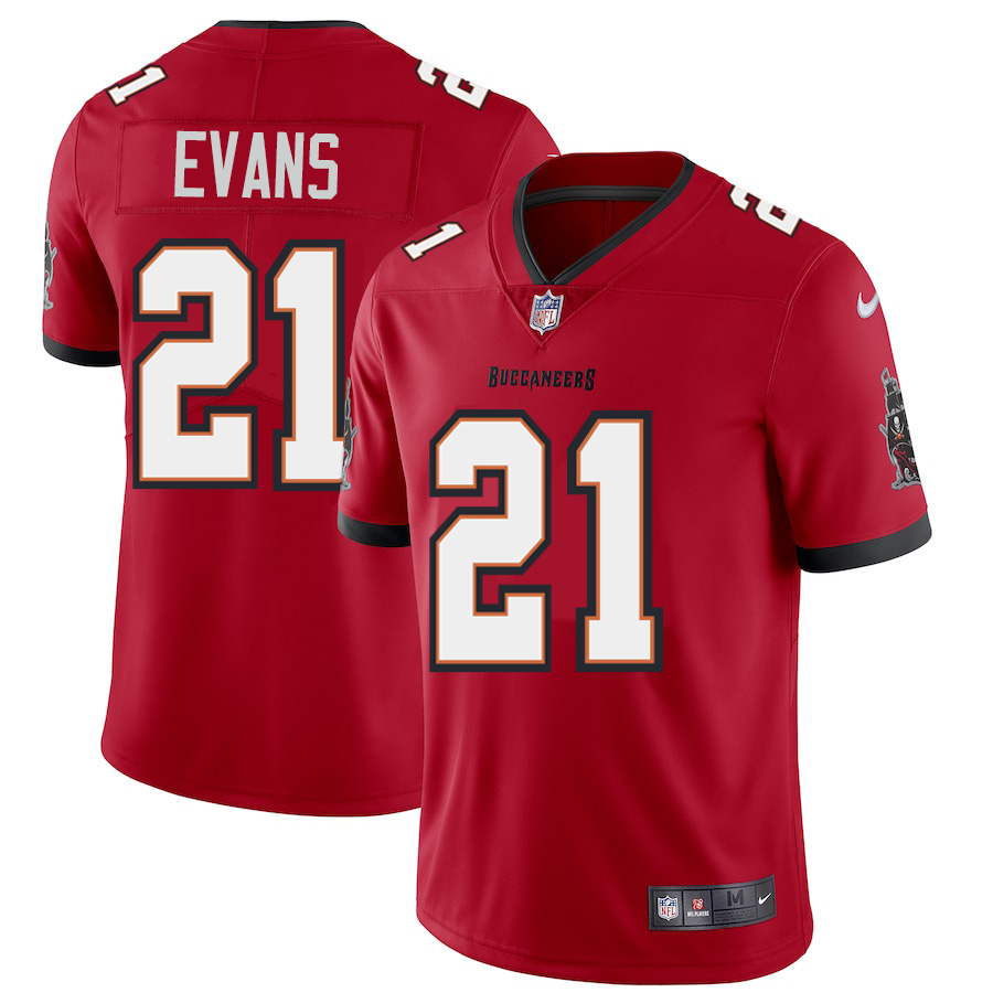 Personalized Tampa Bay Buccaneers #21 Justin Evans Men’s Red Limited Jersey