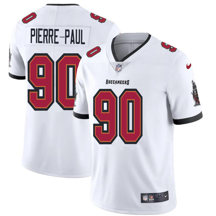 Personalized Tampa Bay Buccaneers #90 Jason Pierre-Paul Men’s White Limited Jersey