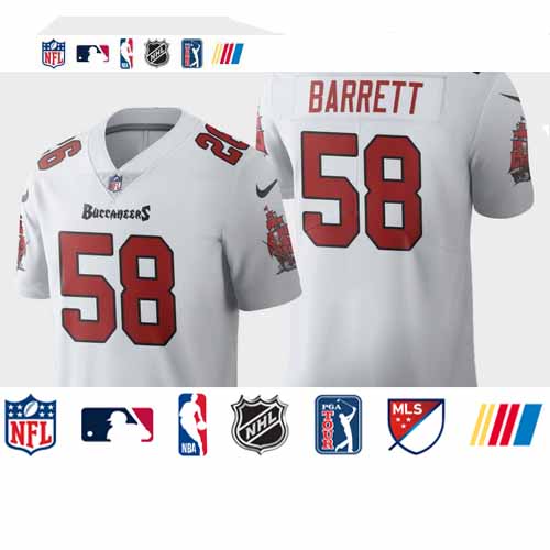 Personalized Tampa Bay Buccaneers #58 Shaquil Barrett White Men’s 2020 Limited NFL Jersey