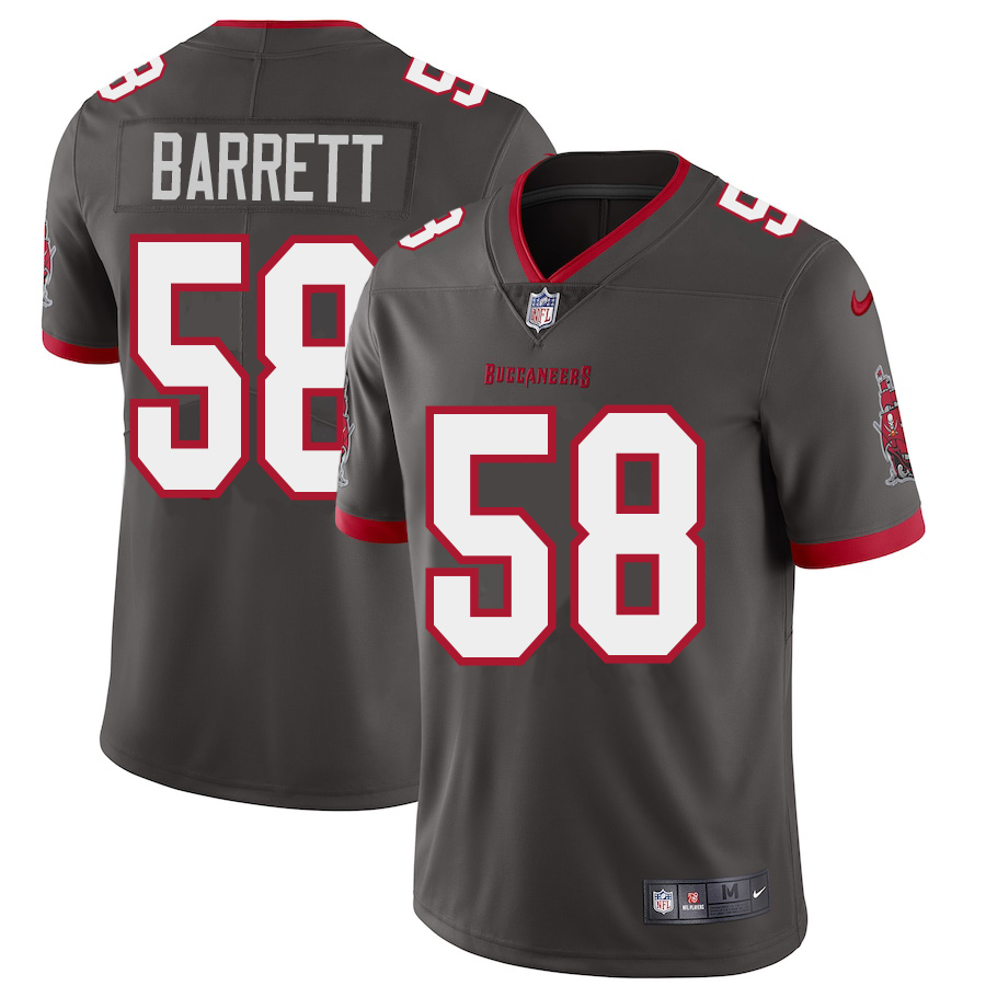 Personalized Tampa Bay Buccaneers #58 Shaquil Barrett Men’s Pewter Alternate Limited Jersey