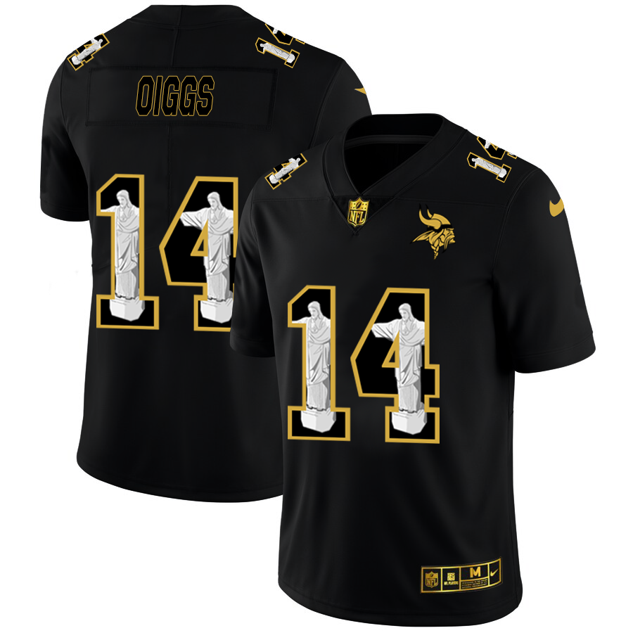 Personalized Minnesota Vikings #14 Stefon Diggs Men’s Carbon Black Cristo Redentor Limited NFL Jersey