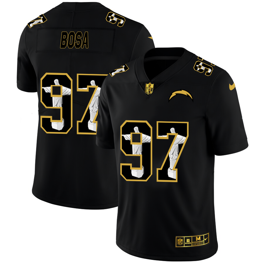 Personalized Los Angeles Chargers #97 Joey Bosa Men’s Carbon Black Cristo Redentor Limited NFL Jersey