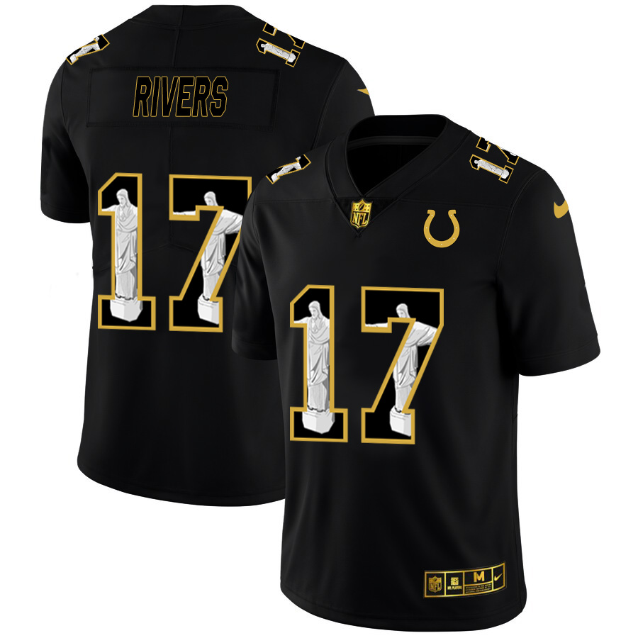 Personalized Indianapolis Colts #17 Philip Rivers Men’s Carbon Black Cristo Redentor Limited NFL Jersey