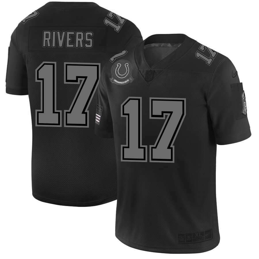 Personalized Indianapolis Colts #17 Philip Rivers Men’s Black 2019 Salute to Service Limited Stitched NFL Jersey