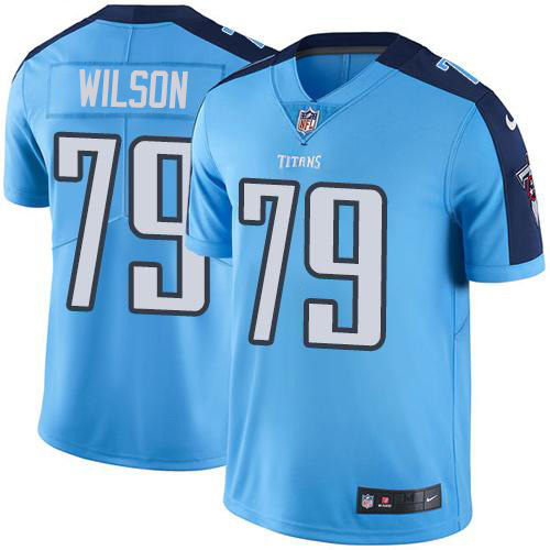 Personalized Titans #79 Isaiah Wilson Light Blue Men’s Stitched NFL Limited Rush Jersey