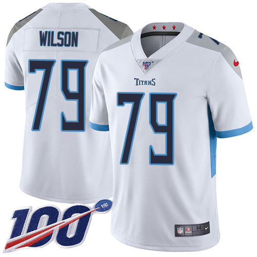 Personalized Titans #79 Isaiah Wilson White Men’s Stitched NFL 100th Season Untouchable Limited Jersey