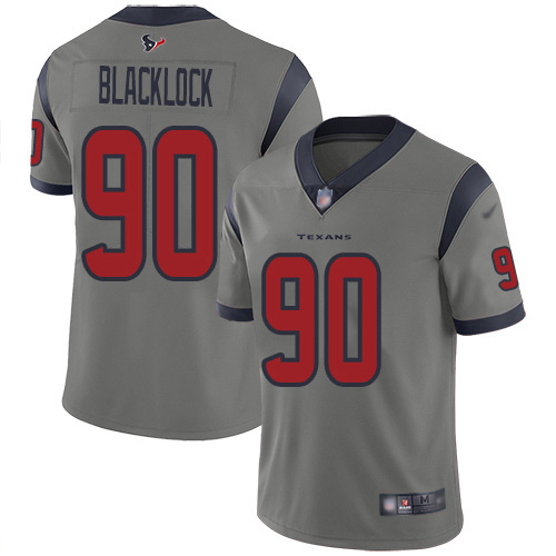 Personalized Texans #90 Ross Blacklock Gray Men’s Stitched NFL Limited Inverted Legend Jersey