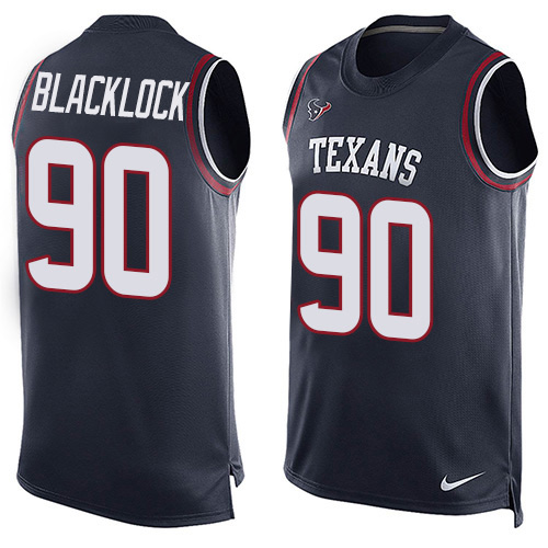 Personalized Texans #90 Ross Blacklock Navy Blue Team Color Men’s Stitched NFL Limited Tank Top Jersey