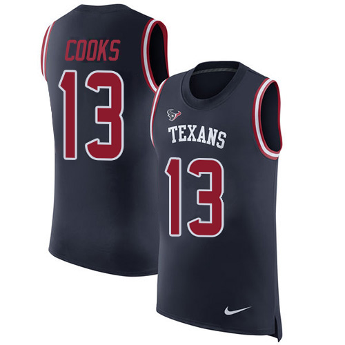 Personalized Texans #13 Brandin Cooks Navy Blue Team Color Men’s Stitched NFL Limited Rush Tank Top Jersey