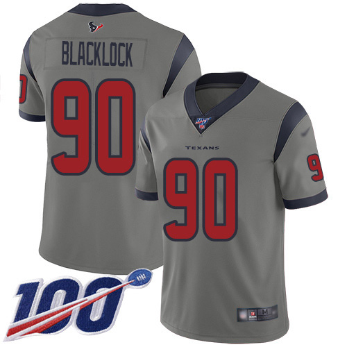 Personalized Texans #90 Ross Blacklock Gray Men’s Stitched NFL Limited Inverted Legend 100th Season Jersey