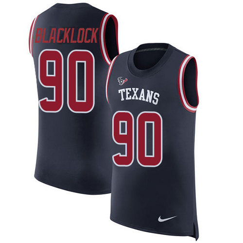 Personalized Texans #90 Ross Blacklock Navy Blue Team Color Men’s Stitched NFL Limited Rush Tank Top Jersey