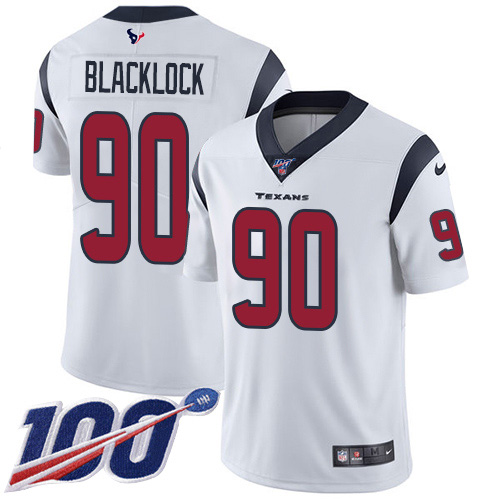 Personalized Texans #90 Ross Blacklock White Men’s Stitched NFL 100th Season Untouchable Limited Jersey