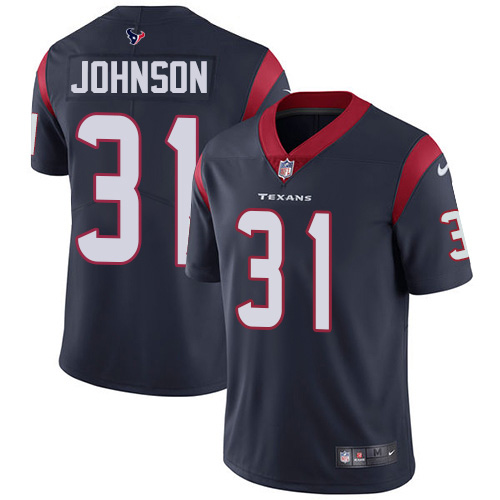 Personalized Texans #31 David Johnson Navy Blue Team Color Men’s Stitched NFL Untouchable Limited Jersey