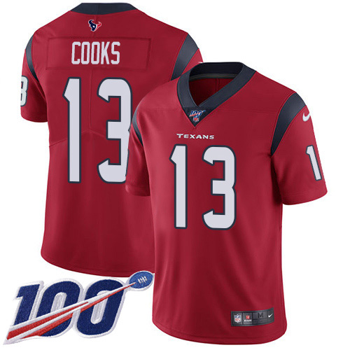 Personalized Texans #13 Brandin Cooks Red Alternate Men’s Stitched NFL 100th Season Untouchable Limited Jersey