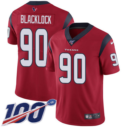 Personalized Texans #90 Ross Blacklock Red Alternate Men’s Stitched NFL 100th Season Untouchable Limited Jersey