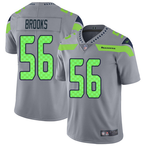 Personalized Seahawks #56 Jordyn Brooks Gray Men’s Stitched NFL Limited Inverted Legend Jersey