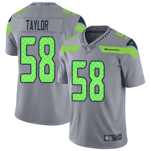 Personalized Seahawks #58 Darrell Taylor Gray Men’s Stitched NFL Limited Inverted Legend Jersey