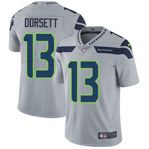 Personalized Seahawks #13 Phillip Dorsett Grey Alternate Men’s Stitched NFL Untouchable Limited Jersey