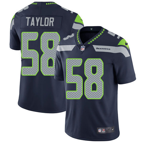 Personalized Seahawks #58 Darrell Taylor Steel Blue Team Color Men’s Stitched NFL Untouchable Limited Jersey