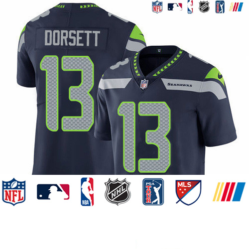 Personalized Seahawks #13 Phillip Dorsett Steel Blue Team Color Men’s Stitched NFL Untouchable Limited Jersey