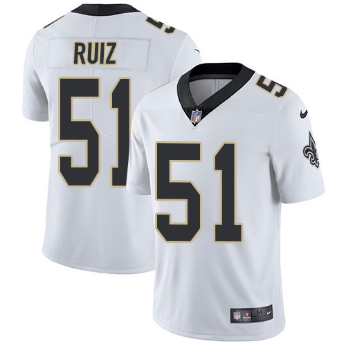 Personalized Saints #51 Cesar Ruiz White Men’s Stitched NFL Untouchable Limited Jersey