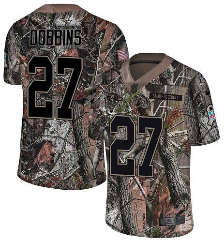 Personalized Ravens #27 J.K. Dobbins Camo Men’s Stitched NFL Limited Rush Realtree Jersey