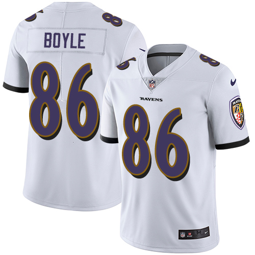 Personalized Ravens #86 Nick Boyle White Men’s Stitched NFL Untouchable Limited Jersey