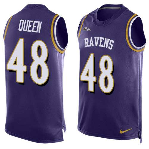 Personalized Ravens #48 Patrick Queen Purple Team Color Men’s Stitched NFL Limited Tank Top Jersey