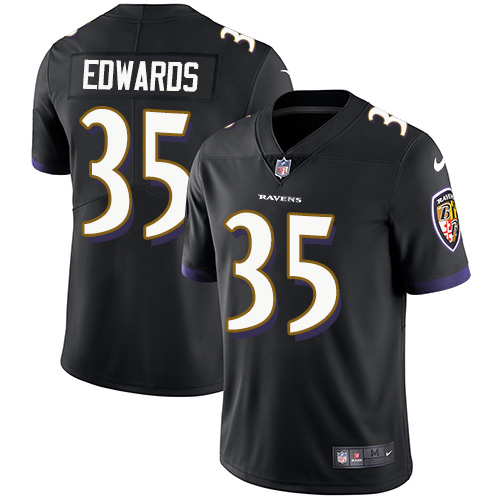 Personalized Ravens #35 Gus Edwards Black Alternate Men’s Stitched NFL Untouchable Limited Jersey