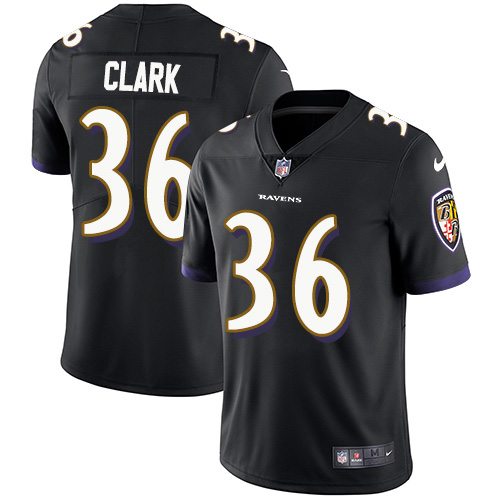 Personalized Ravens #36 Chuck Clark Black Alternate Men’s Stitched NFL Untouchable Limited Jersey