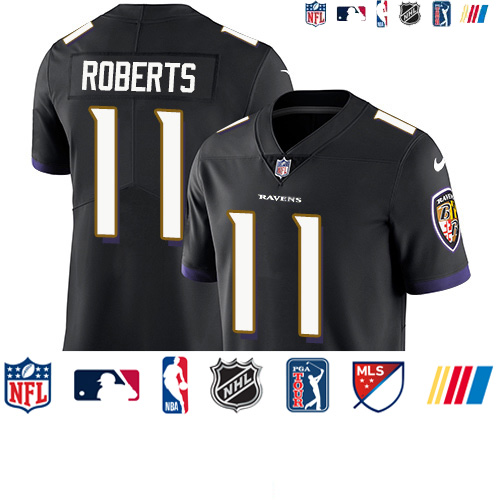 Personalized Ravens #11 Seth Roberts Black Alternate Men’s Stitched NFL Untouchable Limited Jersey