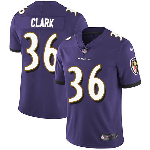 Personalized Ravens #36 Chuck Clark Purple Team Color Men’s Stitched NFL Untouchable Limited Jersey