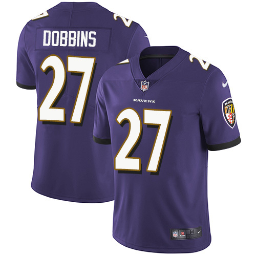 Personalized Ravens #27 J.K. Dobbins Purple Team Color Men’s Stitched NFL Untouchable Limited Jersey