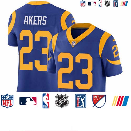 Personalized Rams #23 Cam Akers Royal Blue Alternate Men’s Stitched NFL Untouchable Limited Jersey