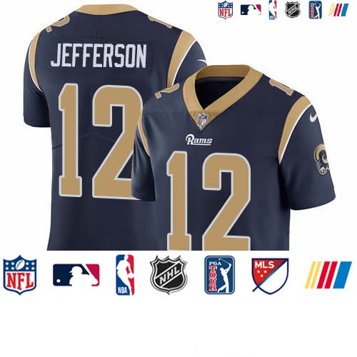 Personalized Rams #12 Van Jefferson Navy Blue Team Color Men’s Stitched NFL Untouchable Limited Jersey