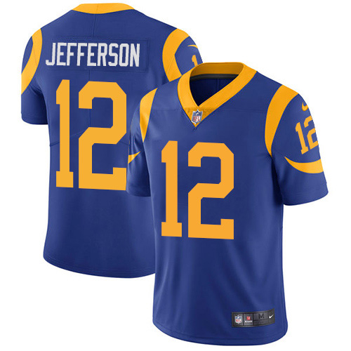 Personalized Rams #12 Van Jefferson Royal Blue Alternate Men’s Stitched NFL Untouchable Limited Jersey