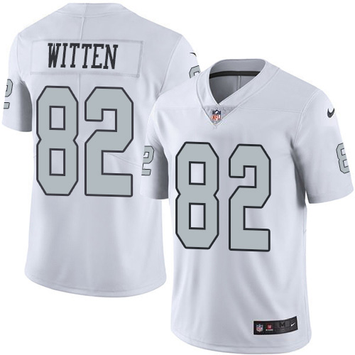 Personalized Raiders #82 Jason Witten White Men’s Stitched NFL Limited Rush Jersey