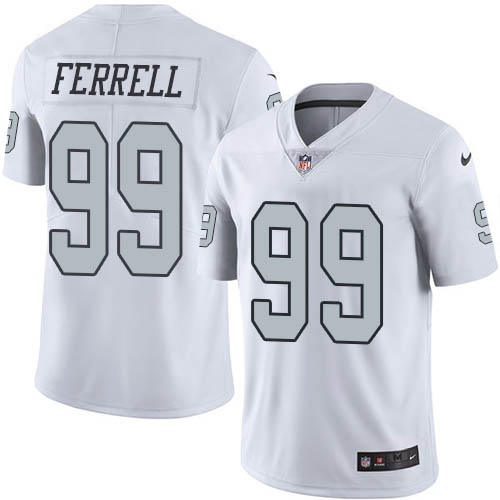 Personalized Raiders #99 Clelin Ferrell White Men’s Stitched NFL Limited Rush Jersey