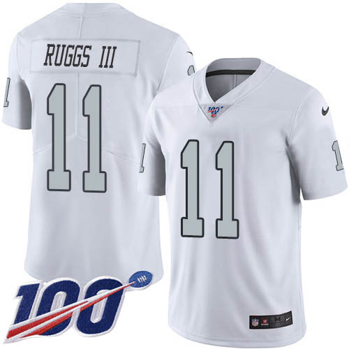 Personalized Raiders #11 Henry Ruggs III White Men’s Stitched NFL Limited Rush 100th Season Jersey