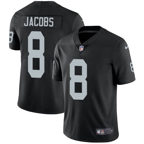 Personalized Raiders #8 Josh Jacobs Black Team Color Men’s Stitched NFL Untouchable Limited Jersey